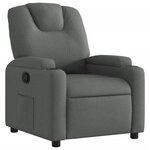vidaXL Fauteuil inclinable en tissu gris foncé