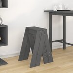vidaXL Tabourets lot de 2 gris 40x40x60 cm bois massif de pin