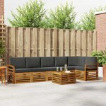 vidaXL Ensemble de canapé d'angle 7 Pièces Naturel et Anthracite