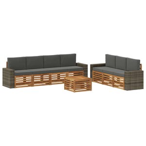 vidaXL Ensembles de canapés avec coussin 8 Pièces Bois d'Acacia Massif