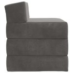 vidaXL Canapé-lit pliable Gris foncé 200 x 70 x 15 cm Velours