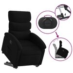vidaXL Fauteuil inclinable noir tissu