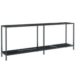vidaXL Table console Noir 200x35x75 5 cm Verre trempé
