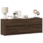 vidaXL Meuble TV avec LED chêne marron 140x34x50 cm bois d'ingénierie