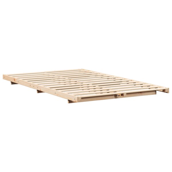 vidaXL Cadre de lit surélevé Marron 120 x190 cm Bois massif en pin
