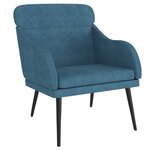 vidaXL Fauteuil Bleu 63x76x80 cm Velours