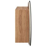 vidaXL Armoire de salle de bain miroir rond et LED Chêne 47x47x17 5 cm
