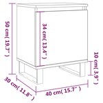 vidaXL Tables de chevet 2 Pièces gris béton 40x30x50 cm bois d'ingénierie