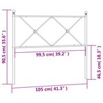 vidaXL Tête de lit métal noir 100 cm