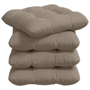 vidaXL Coussins de siège 4 Pièces Taupe 40 x 40 cm Tissu en microfibre