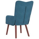 vidaXL Fauteuil relaxant Bleu 63 x 67 x 94 cm Velours