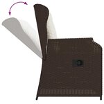 vidaXL Banc de jardin avec coussin 2 Pièces Marron Poly rotin