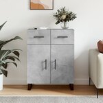 vidaXL Buffet gris béton 69 5x34x90 cm bois d'ingénierie