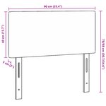 Tête de lit LED vidaXL Design simple Gris clair 90 cm Tissu velours côtelé
