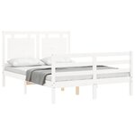 vidaXL Cadre de lit sans matelas blanc 140x190 cm bois massif