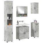 vidaXL Ensemble de mobilier de salle de bain 5 Pièces Gris béton