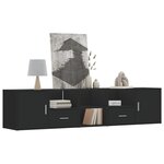 vidaXL Armoire d'angle noir 200x40x45 cm bois d’ingénierie
