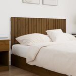 vidaXL Tête de lit murale Marron miel 140x3x60 cm Bois massif de pin