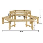 vidaXL Banc de jardin 240 cm Bois de pin imprégné