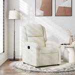 vidaXL Fauteuil inclinable Crème Velours
