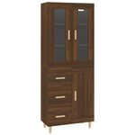Vidaxl buffet haut chêne marron 69 5x34x180 cm bois d'ingénierie
