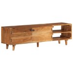vidaXL Meuble TV bois massif d'acacia avec finition miel 140x30x40 cm