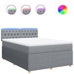 vidaXL Sommier à lattes de lit avec matelas Gris clair 160x200cm Tissu