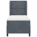 vidaXL Lit à ressorts avec matelas Gris foncé 80 x 200 cm Velours