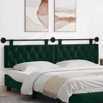 vidaXL Tête de lit suspendue Avec lumière LED Vert foncé Velours