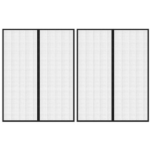 vidaXL Rideaux de porte anti-insectes 2 Pièces et aimants noir 230x160 cm