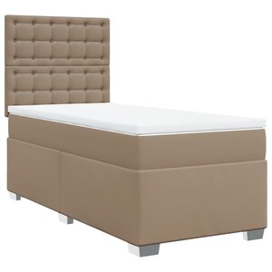 vidaXL Sommier à lattes de lit avec matelas Cappuccino 100x200 cm