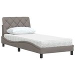 vidaXL Lit avec matelas taupe 80x200 cm tissu