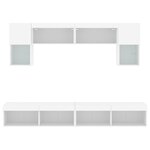 vidaXL Unités murales TV avec LED 6 Pièces blanc bois d'ingénierie