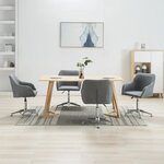 vidaXL Chaises pivotantes à manger lot de 4 gris clair tissu