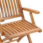 vidaXL Chaises de jardin pliables 2 Pièces Bois de teck massif