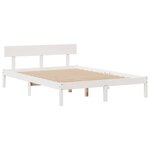 vidaXL Lit bibliothèque sans matelas blanc 140x190 cm bois pin massif