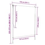 vidaXL Store roulant d'extérieur orange et blanc 150x270cm tissu acier