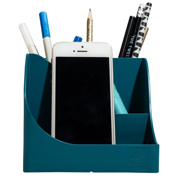 Pot À Crayons Pen Wave Neo Deco - Bleu Canard - X 4 - Exacompta