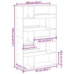 vidaXL Bibliothèque chêne artisanal 100x33x156 5 cm bois d'ingénierie
