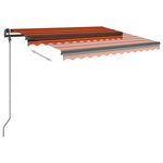 vidaXL Auvent manuel rétractable avec poteaux 3x2 5 m Orange et marron