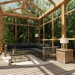 vidaXL Salon de jardin 6 Pièces avec coussins résine tressée gris