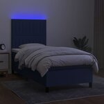 vidaXL Sommier à lattes de lit avec matelas et LED Bleu 80x200cm Tissu