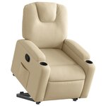 vidaXL Fauteuil inclinable Crème Tissu