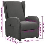 vidaXL Fauteuil inclinable électrique Gris foncé Tissu