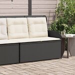 vidaXL Banc inclinable de jardin avec coussins noir résine tressée