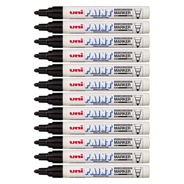 Marqueur Pointe conique moyenne PAINT Marker PX20 2 2 - 2 8mm Noir x 12 UNI-BALL