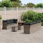 vidaXL Ensemble de canapé de jardin 10 Pièces Gris polyrotin