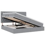 vidaXL Lit de rangement LED avec matelas Gris clair 200 x 200 cm Tissu