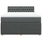 vidaXL Sommier à lattes de lit avec matelas Gris foncé 140x200cm Tissu