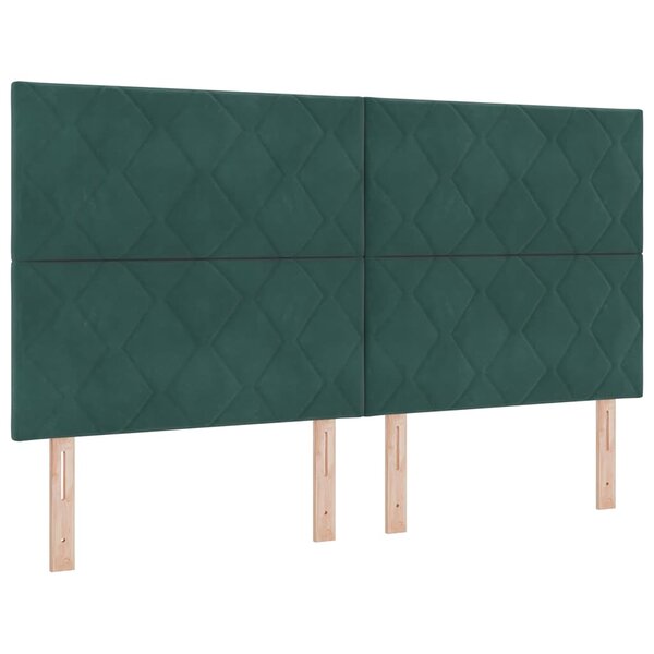 vidaXL Tête de lit LED Vert foncé 180 cm Cuir synthétique